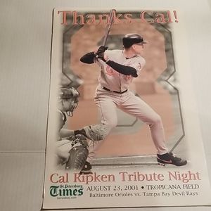 Cal Ripkin Jr 8/23/2001 Tampa Bay Devil Ray's Nite